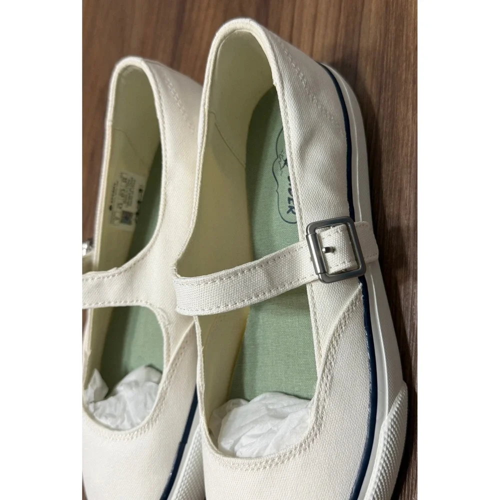 Sperry Top-Sider MJ Classic CVO White Canvas Mary Jane Shoes Womens Sz 7